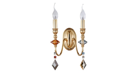 Бра Crystal Lux MERCEDES AP2 GOLD/COLOR