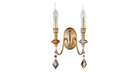 Бра Crystal Lux MERCEDES AP2 GOLD/COLOR