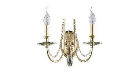 Бра Crystal Lux Victoria AP2 Gold/Amber