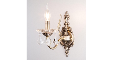 Бра Eurosvet 3281/1 античная бронза/прозрачный хрусталь Strotskis