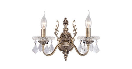 Бра Eurosvet 3281/2 античная бронза/прозрачный хрусталь Strotskis
