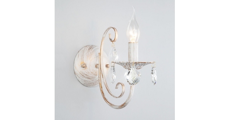 Бра Eurosvet 3305/1 белый с золотом/прозрачный хрусталь Strotskis