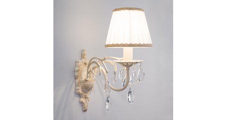 Бра Eurosvet 3637/1 белый с золотом/прозрачный хрусталь Strotskis