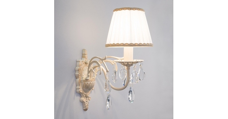 Бра Eurosvet 3637/1 белый с золотом/прозрачный хрусталь Strotskis