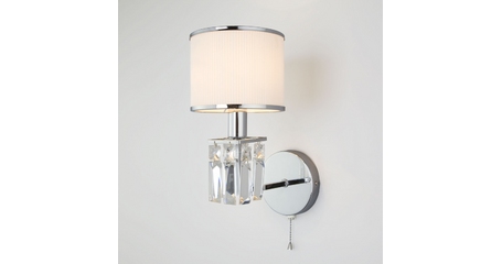 Бра Eurosvet Zaffiro 10099/1 хром/прозрачный хрусталь Strotskis (новый абажур)