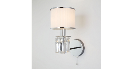 Бра Eurosvet Zaffiro 10099/1 хром/прозрачный хрусталь Strotskis (новый абажур)