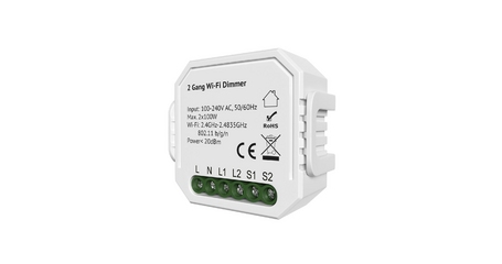 Двухканальное Wi-Fi реле-диммер Denkirs Relay RL1004-DM/1