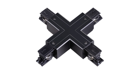 Коннектор X-образный Novotech track black 3phase 135053