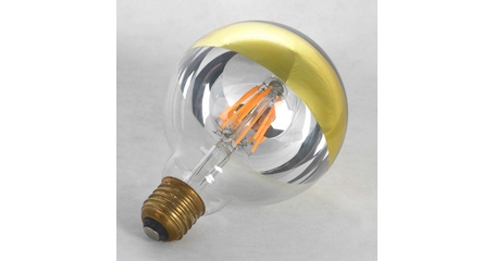 Лампа светодиодная Lussole LOFT Е27 6W 2600K золото шар прозрачный GF-L-2107