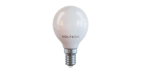 Лампа светодиодная Voltega E14 7W 4000К шар матовый VG2-G45E14cold7W 7055