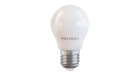 Лампа светодиодная Voltega E27 7W 4000К груша матовая VG2-G45E27cold7W 7053