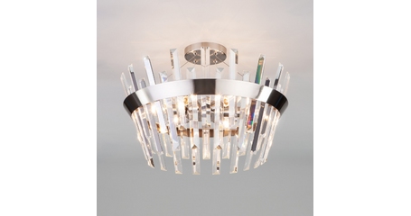 Люстра на штанге Eurosvet 10111/5 сатин-никель/прозрачный хрусталь Strotskis Smart a047848