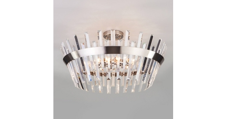 Люстра на штанге Eurosvet 10111/8 сатин-никель / прозрачный хрусталь Strotskis Smart a047847