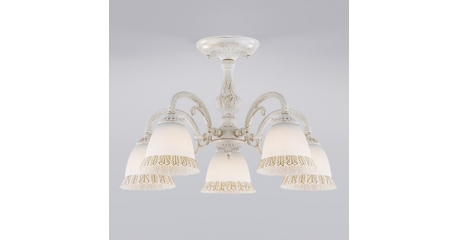 Люстра на штанге Eurosvet 60107/5 белый с золотом