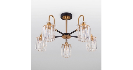 Люстра на штанге Eurosvet 70090/5 черный Smart a045144