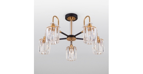 Люстра на штанге Eurosvet 70090/5 черный Smart a045144