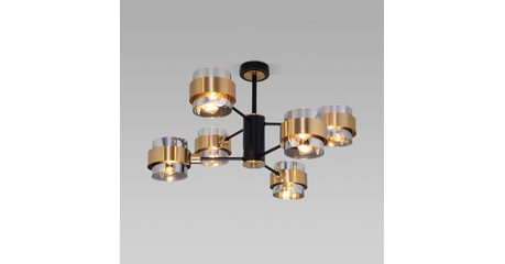 Люстра на штанге Eurosvet Arcada 70127/6 черный/дымчатый a060652