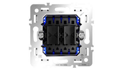 Механизм перекрестного переключателя двухклавишного 10А Voltum S70 VLS0205M