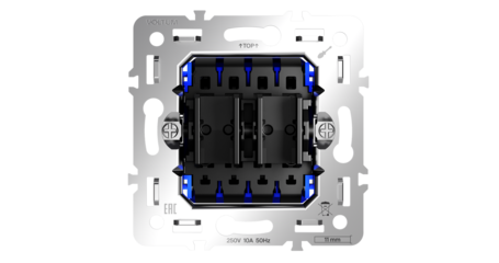 Механизм перекрестного переключателя двухклавишного 10А Voltum S70 VLS0205M