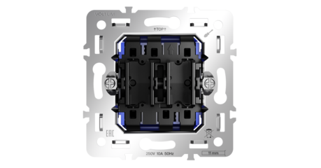 Механизм проходного переключателя двухклавишного 10А Voltum S70 VLS0203M