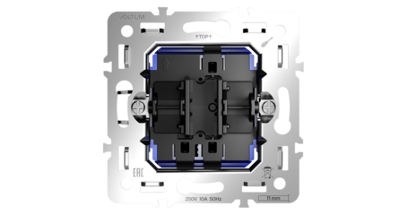 Механизм проходного переключателя одноклавишного 10А Voltum S70 VLS0103M