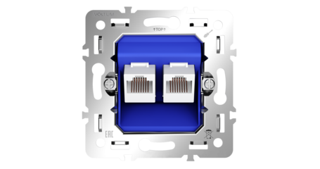 Механизм розетки компьютерной двойной RJ45+RJ45 кат.6 Voltum S70 VLS0602M