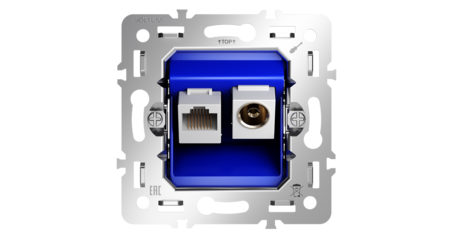 Механизм розетки TV+RJ45 кат. 6 Voltum S70 VLS0607M