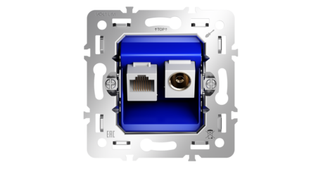 Механизм розетки TV+RJ45 кат. 6 Voltum S70 VLS0607M