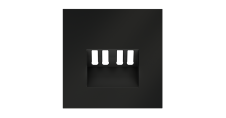 Накладка для розетки акустической 4-местной  Voltum S70 (черный матовый) VLS001508