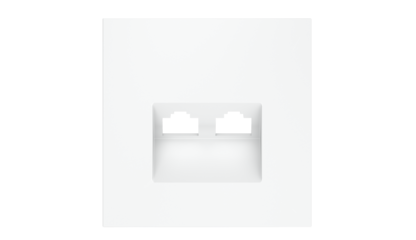 Накладка для розетки компьютерной двойной RJ45+RJ45 кат.6 Voltum S70 (белый матовый) VLS001402