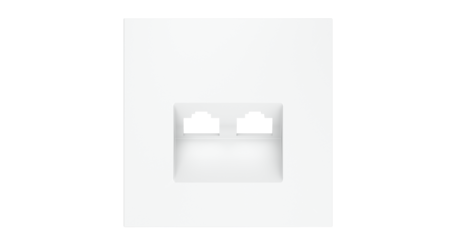 Накладка для розетки компьютерной двойной RJ45+RJ45 кат.6 Voltum S70 (белый матовый) VLS001402