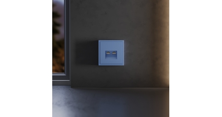 Накладка для розетки компьютерной двойной RJ45+RJ45 кат.6 Voltum S70 (деним) VLS001415