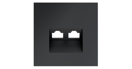 Накладка для розетки компьютерной двойной RJ45+RJ45 кат.6 Voltum S70 (графит) VLS001407