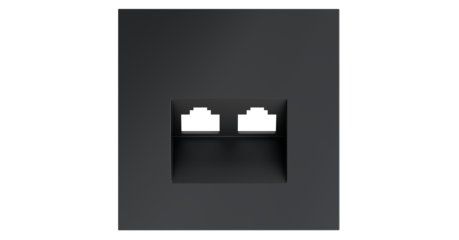 Накладка для розетки компьютерной двойной RJ45+RJ45 кат.6 Voltum S70 (графит) VLS001407
