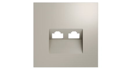 Накладка для розетки компьютерной двойной RJ45+RJ45 кат.6 Voltum S70 (кашемир) VLS001403