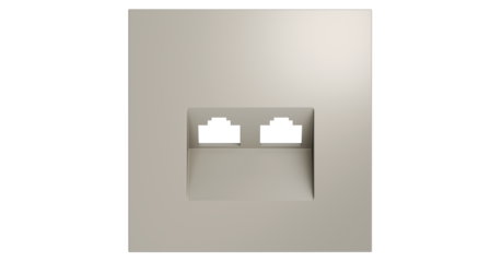 Накладка для розетки компьютерной двойной RJ45+RJ45 кат.6 Voltum S70 (кашемир) VLS001403