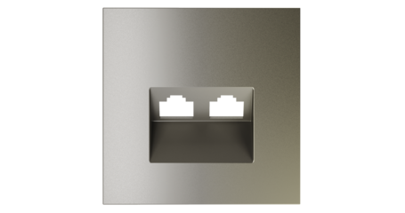 Накладка для розетки компьютерной двойной RJ45+RJ45 кат.6 Voltum S70 (шелк) VLS001404