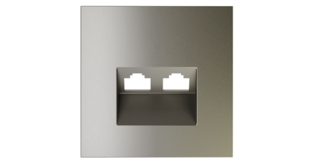 Накладка для розетки компьютерной двойной RJ45+RJ45 кат.6 Voltum S70 (шелк) VLS001404