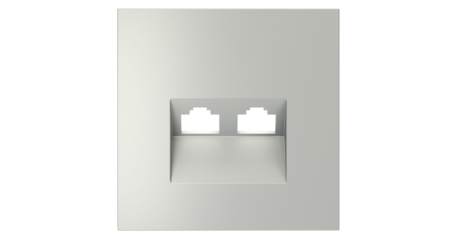 Накладка для розетки компьютерной двойной RJ45+RJ45 кат.6 Voltum S70 (сталь) VLS001405