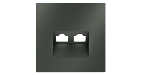 Накладка для розетки компьютерной двойной RJ45+RJ45 кат.6 Voltum S70 (титан) VLS001406