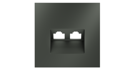 Накладка для розетки компьютерной двойной RJ45+RJ45 кат.6 Voltum S70 (титан) VLS001406