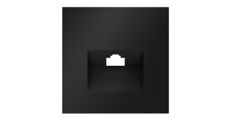 Накладка для розетки компьютерной RJ45 кат.6 Voltum S70 (черный матовый) VLS001308