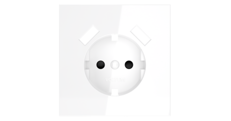 Накладка для розетки с заземлением и защитными шторками, с USB A+A Voltum S70 (белый глянцевый) VLS000901