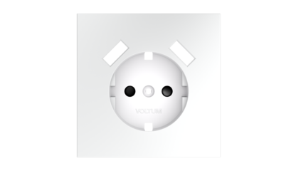 Накладка для розетки с заземлением и защитными шторками, с USB A+A Voltum S70 (белый матовый) VLS000902