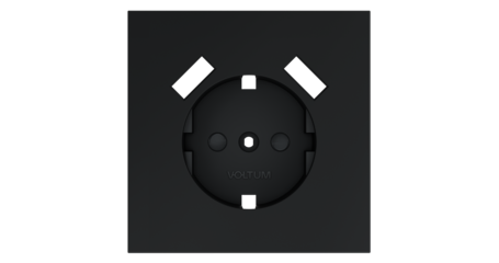 Накладка для розетки с заземлением и защитными шторками, с USB A+A Voltum S70 (графит) VLS000907