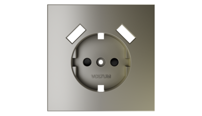 Накладка для розетки с заземлением и защитными шторками, с USB A+A Voltum S70 (шелк) VLS000904