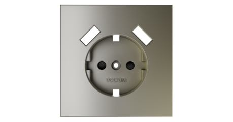 Накладка для розетки с заземлением и защитными шторками, с USB A+A Voltum S70 (шелк) VLS000904
