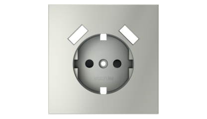 Накладка для розетки с заземлением и защитными шторками, с USB A+A Voltum S70 (сталь) VLS000905
