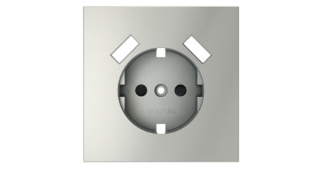Накладка для розетки с заземлением и защитными шторками, с USB A+A Voltum S70 (сталь) VLS000905