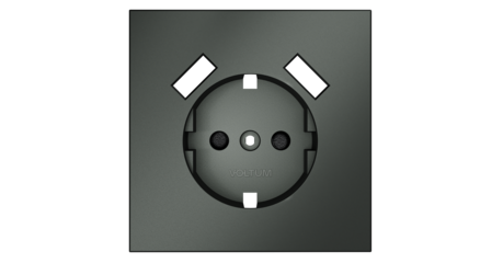 Накладка для розетки с заземлением и защитными шторками, с USB A+A Voltum S70 (титан) VLS000906